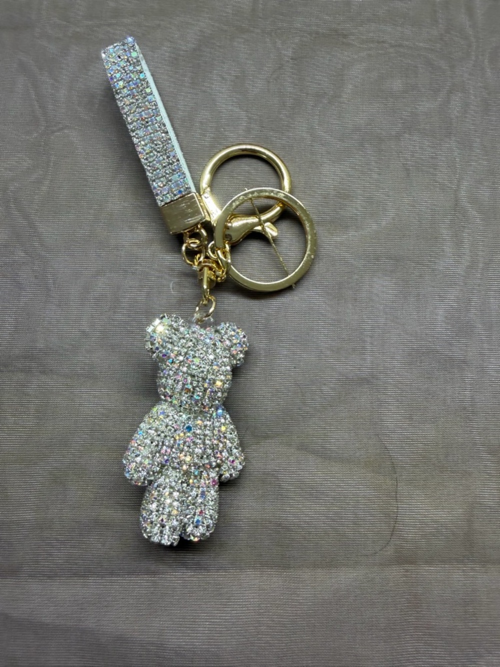 Sparkling Rhinestone Bear Keychain - Picture 3 of 3